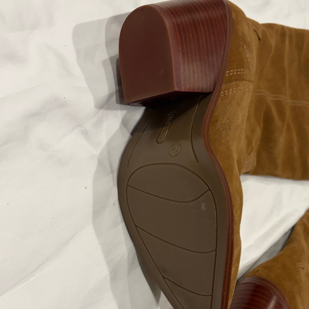 Nine West Brown Suede Western Knee Boots - Picture 2 of 5